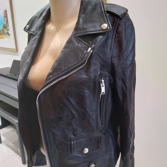 Saint Laurent Leather Biker Jacket Size 38 - Picture 4 of 12